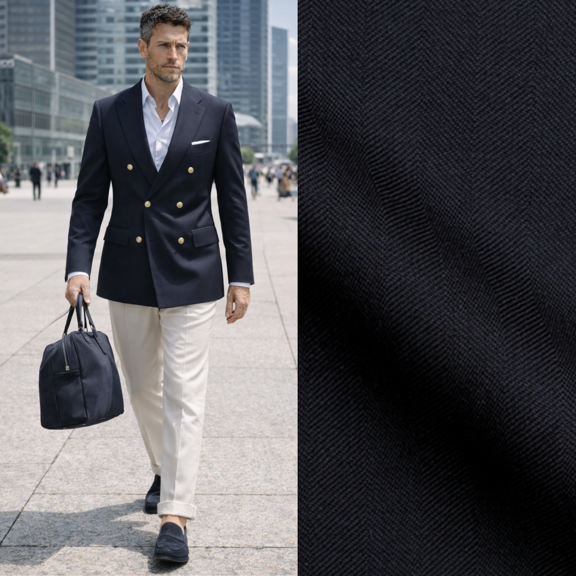 Veste croisée en mérinos Alfred, ligne Heritage