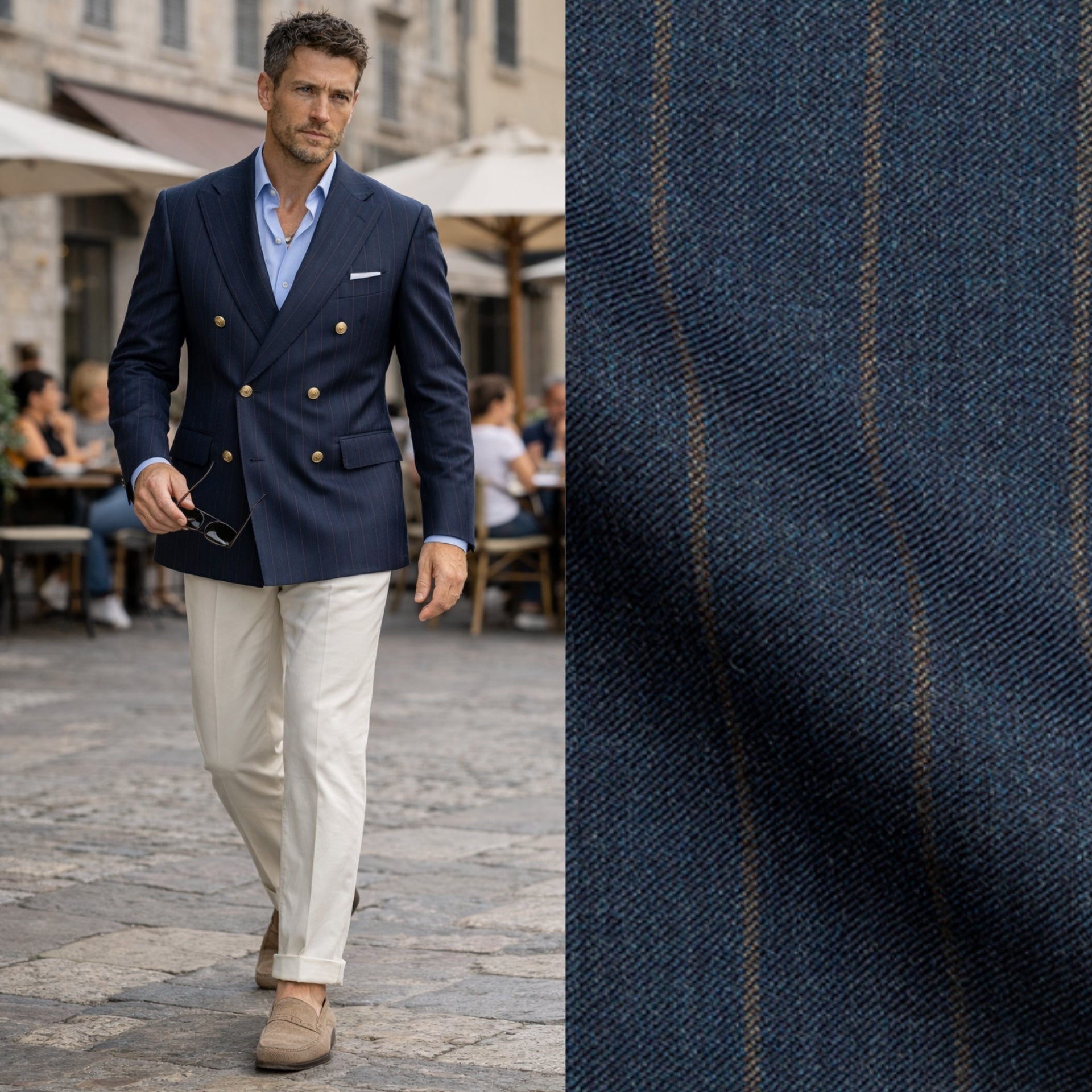 Veste croisée en mérinos Alfred, ligne Heritage