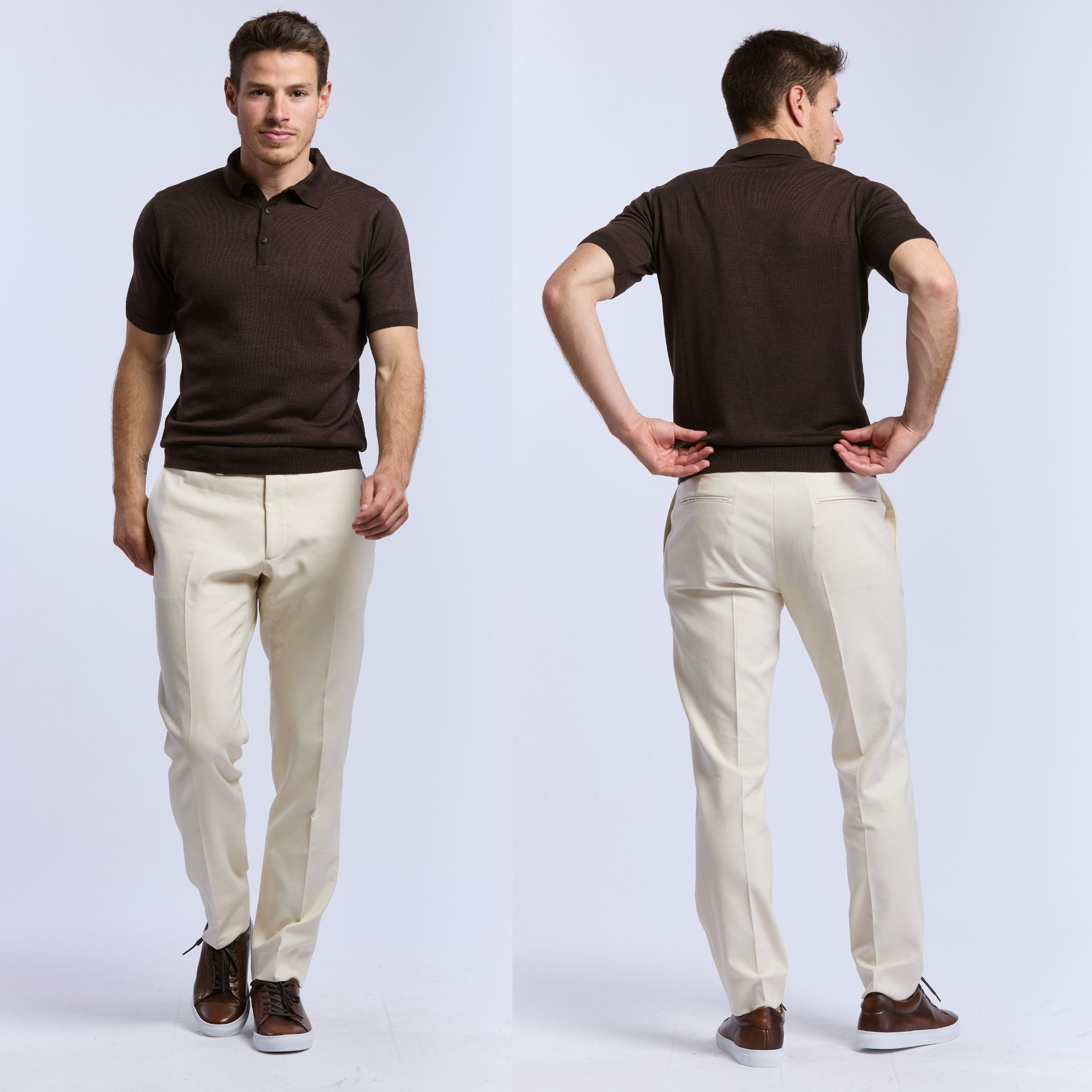 4-season merino polo shirt, Arguin