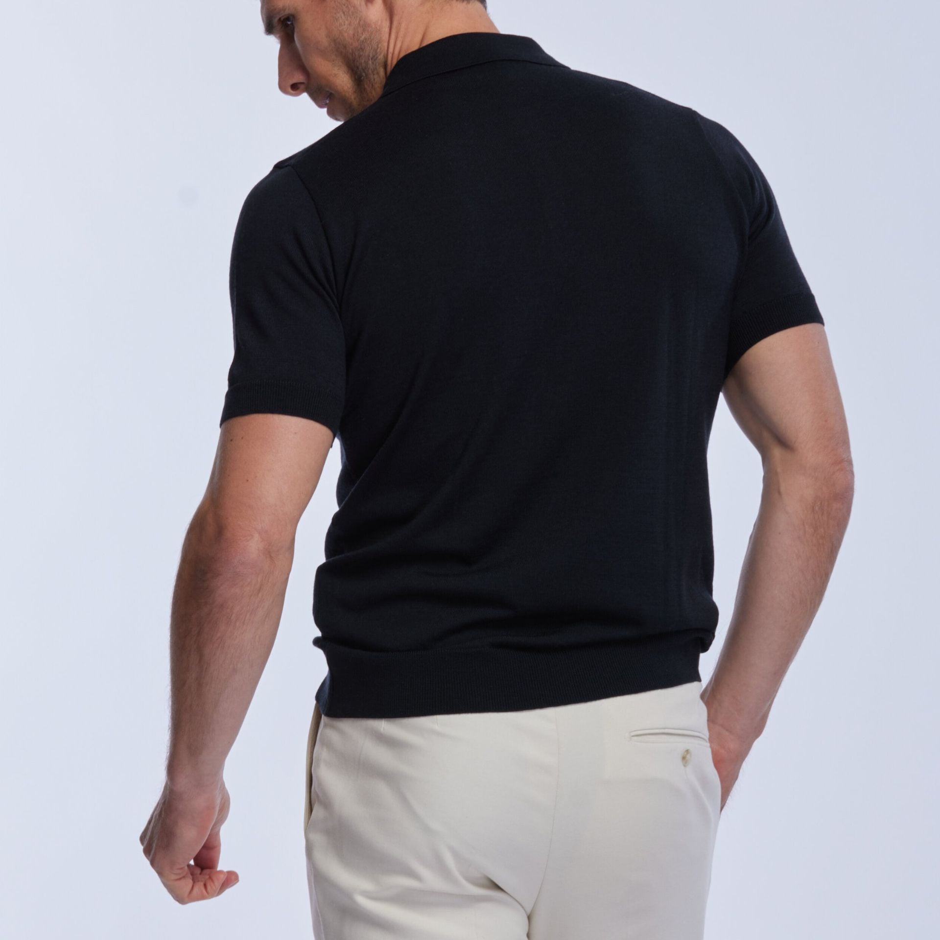 4-season merino polo shirt, Arguin