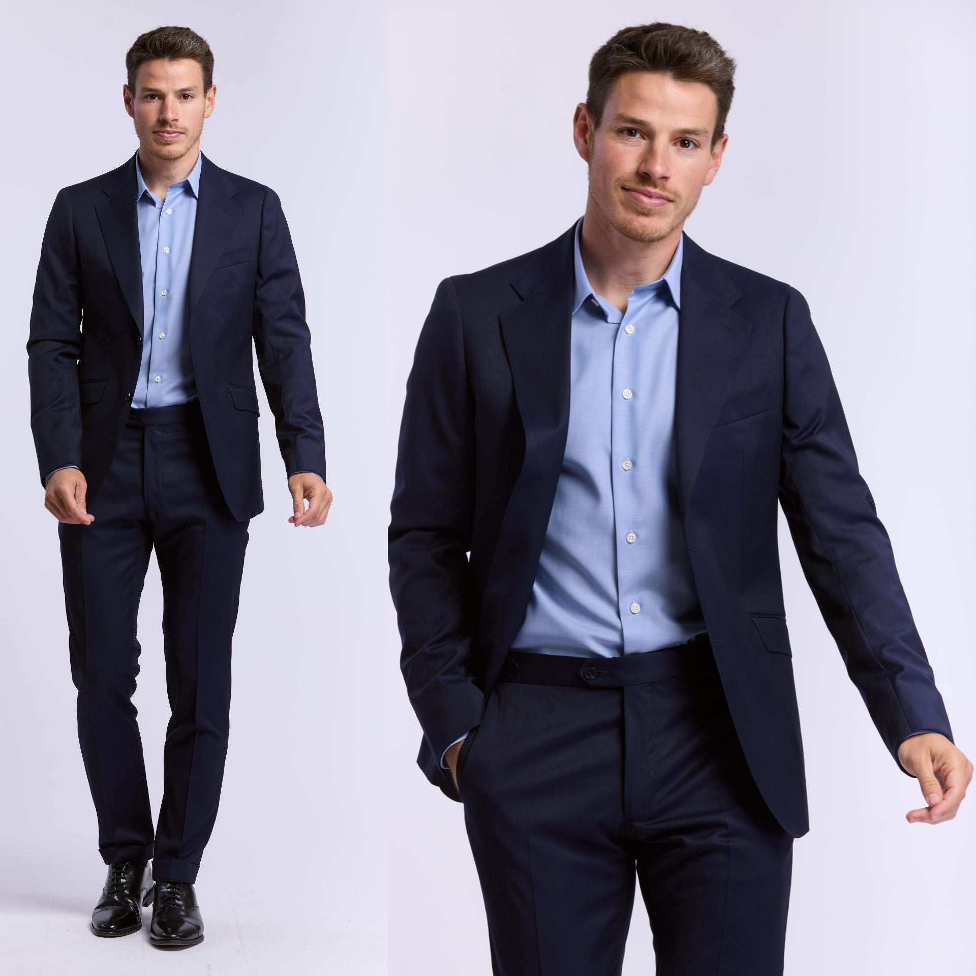 Chemise Biella 72 h merinos bleu col français Wolbe anti transpirante