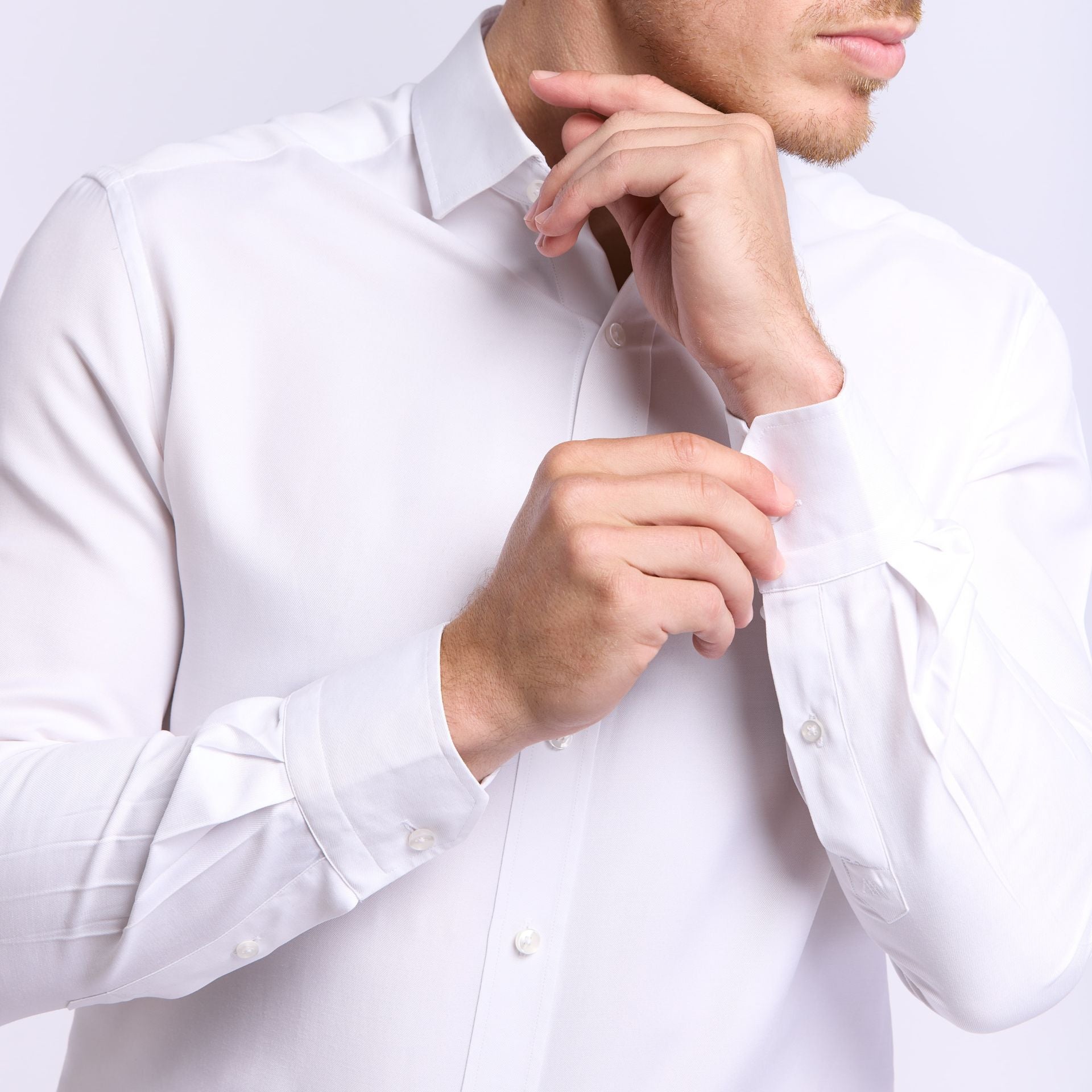 Chemise blanche anti transpiration en Tencel Wolbe Serenity