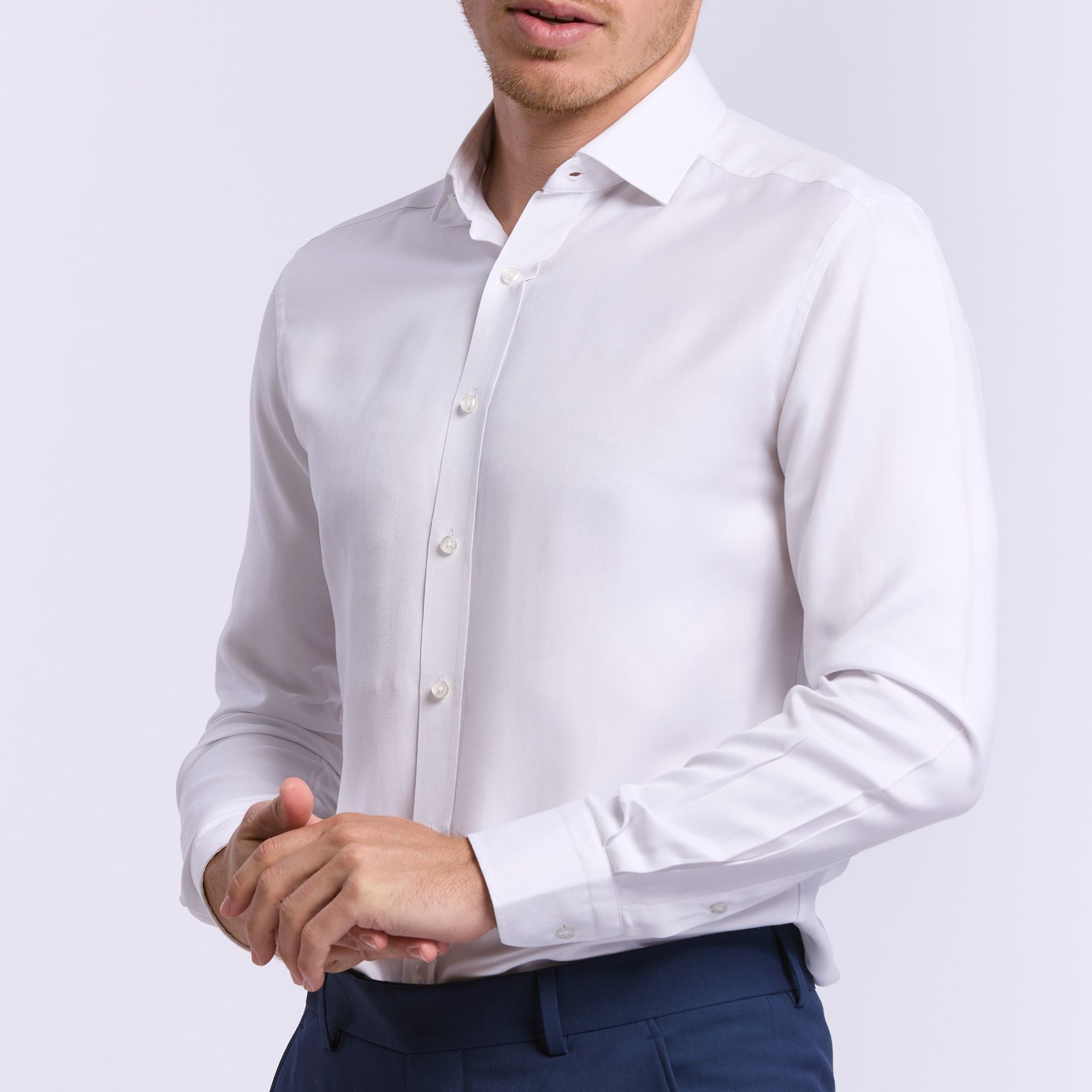 Chemise blanche anti transpiration en Tencel Wolbe Serenity