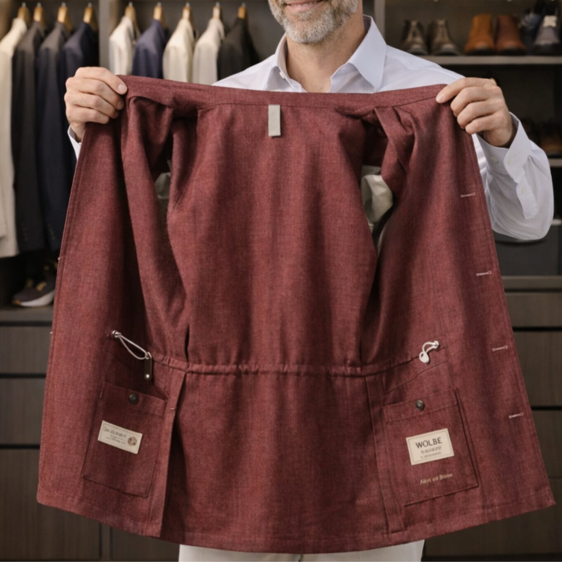 Saharan jacket, 100% twisted wool, Hoggar