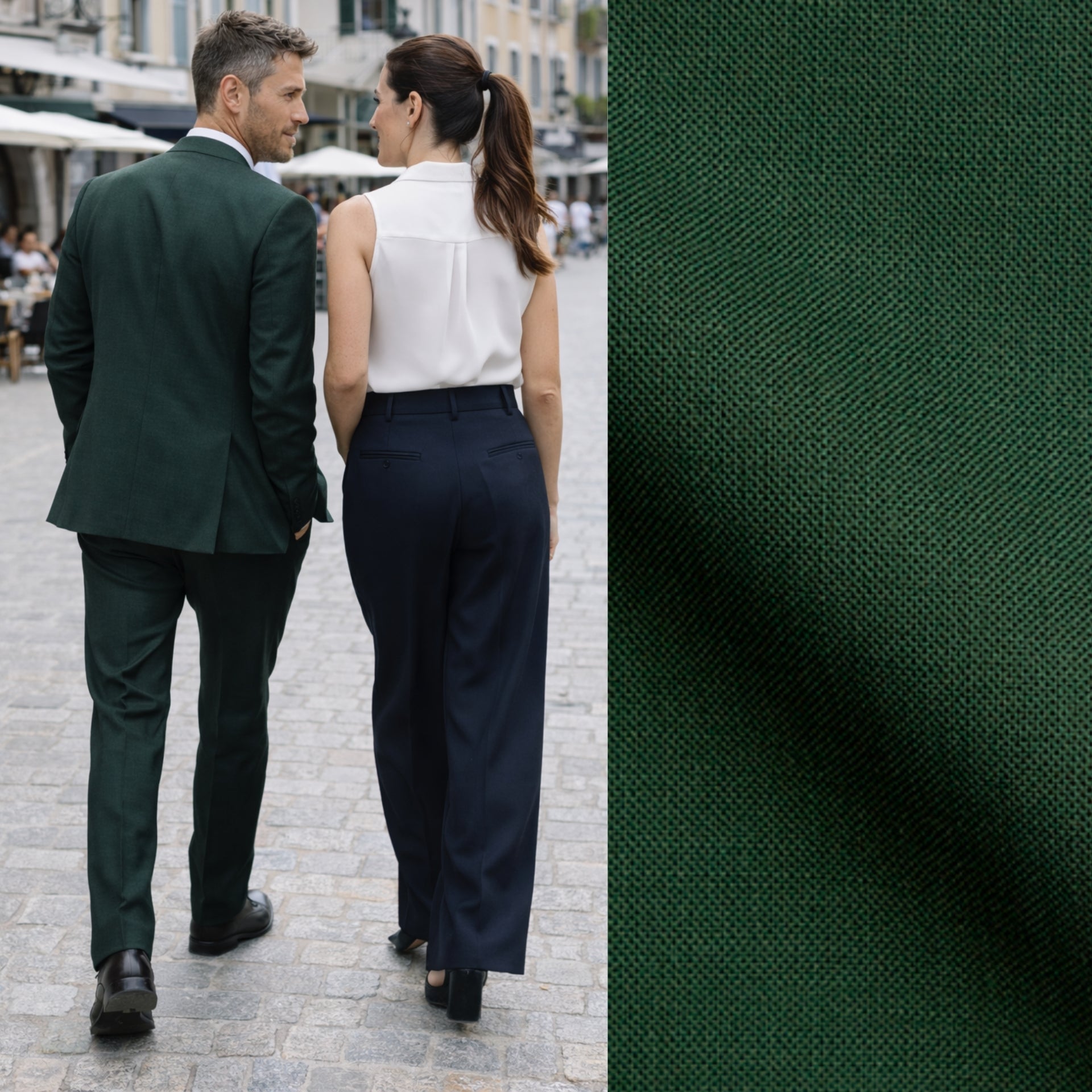 Wrinkle-free suit in Tonik wool®, half lined