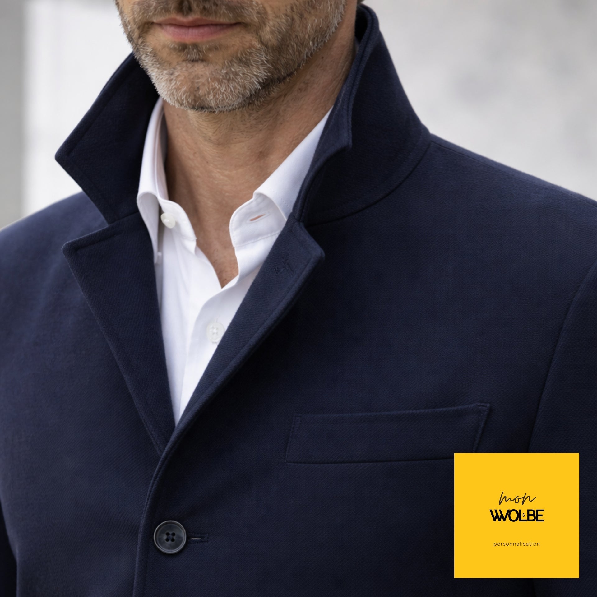 Veste de peintre Hopper en merinos, 4 boutons