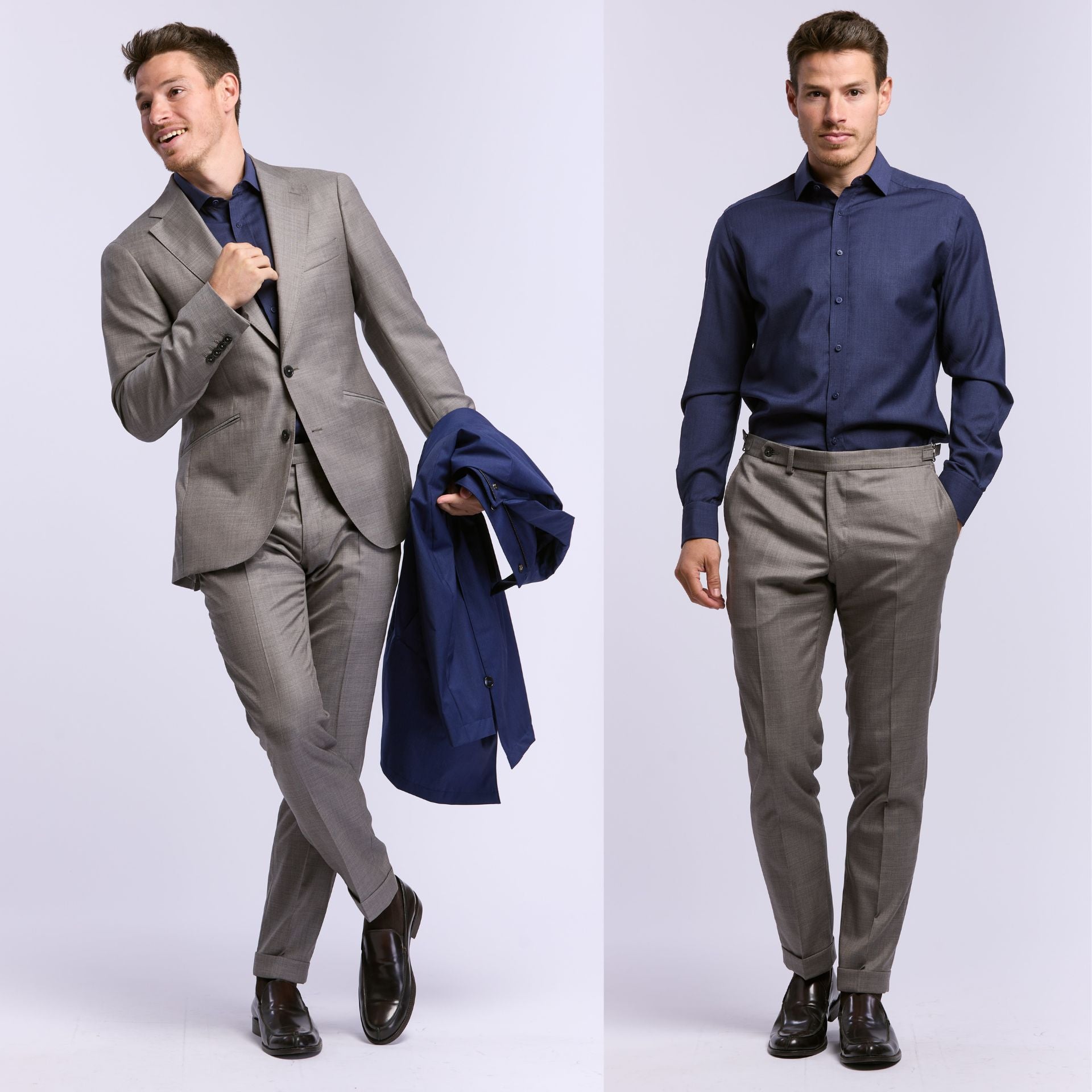 chemise 72 h Wolbe merinos antitranspirante biella bleu minuit