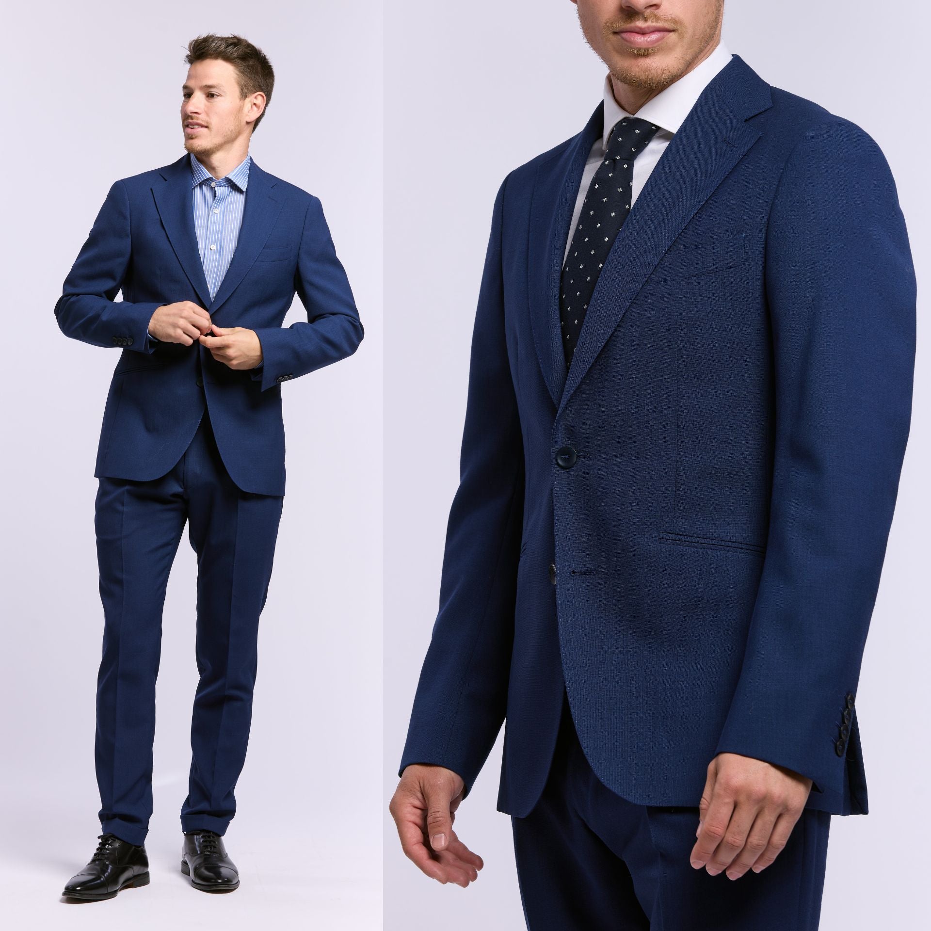 Wrinkle-free suit in Tonik wool®, half lined