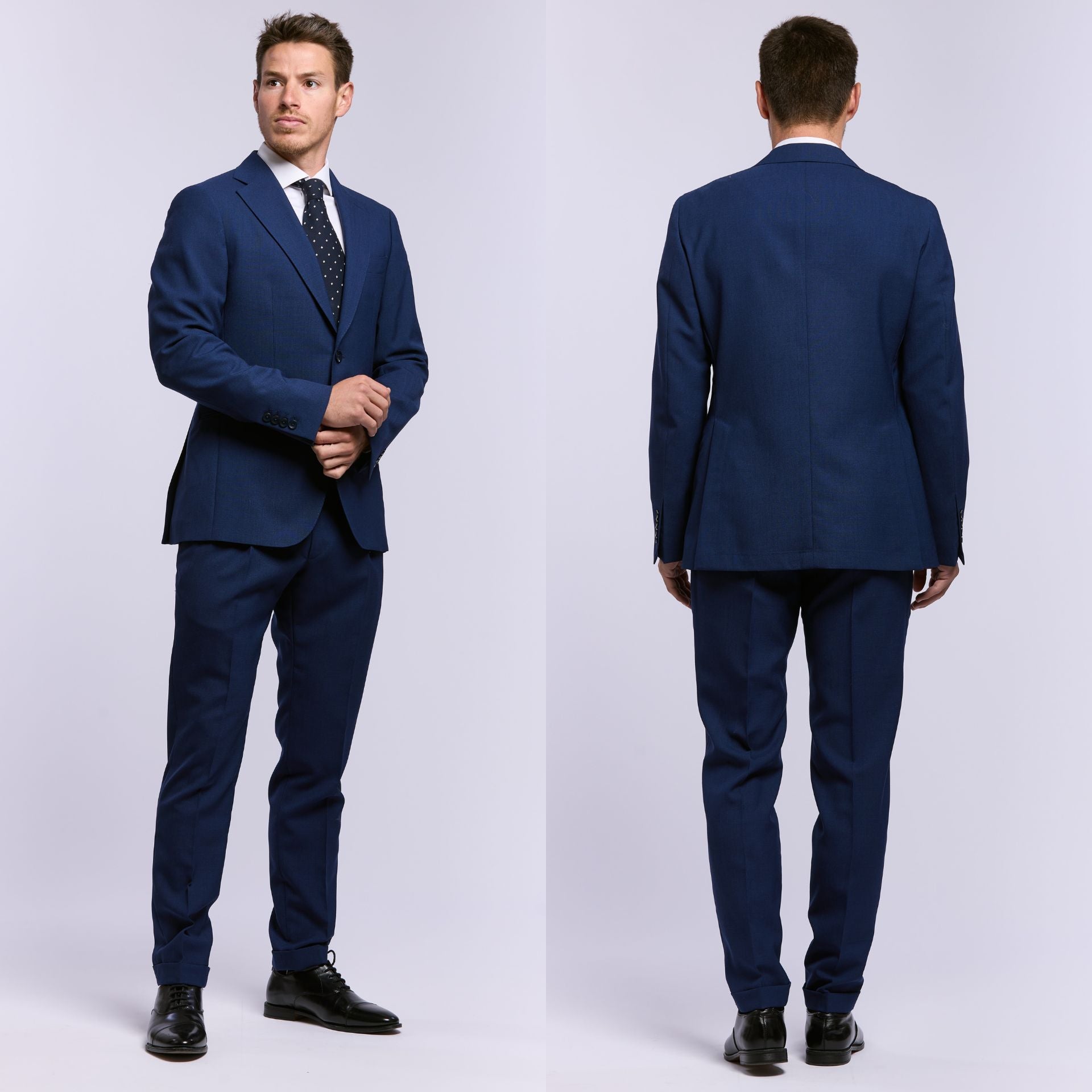 Wrinkle-free suit in Tonik wool®, half lined