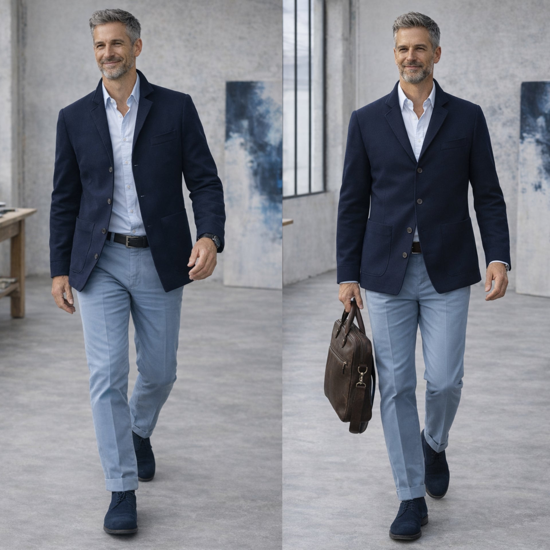 Veste de peintre Hopper en merinos, 4 boutons