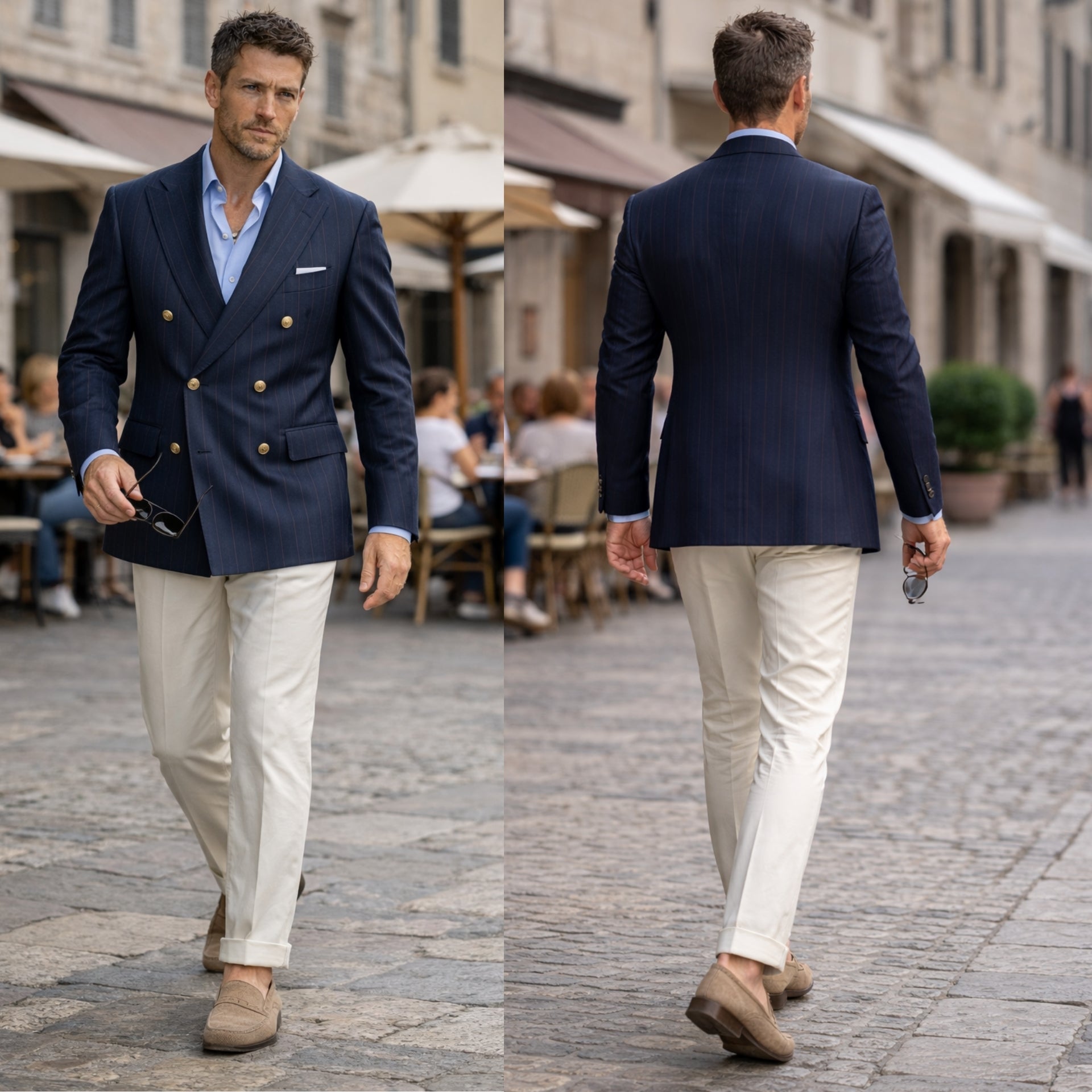 Veste croisée en mérinos Alfred, ligne Heritage