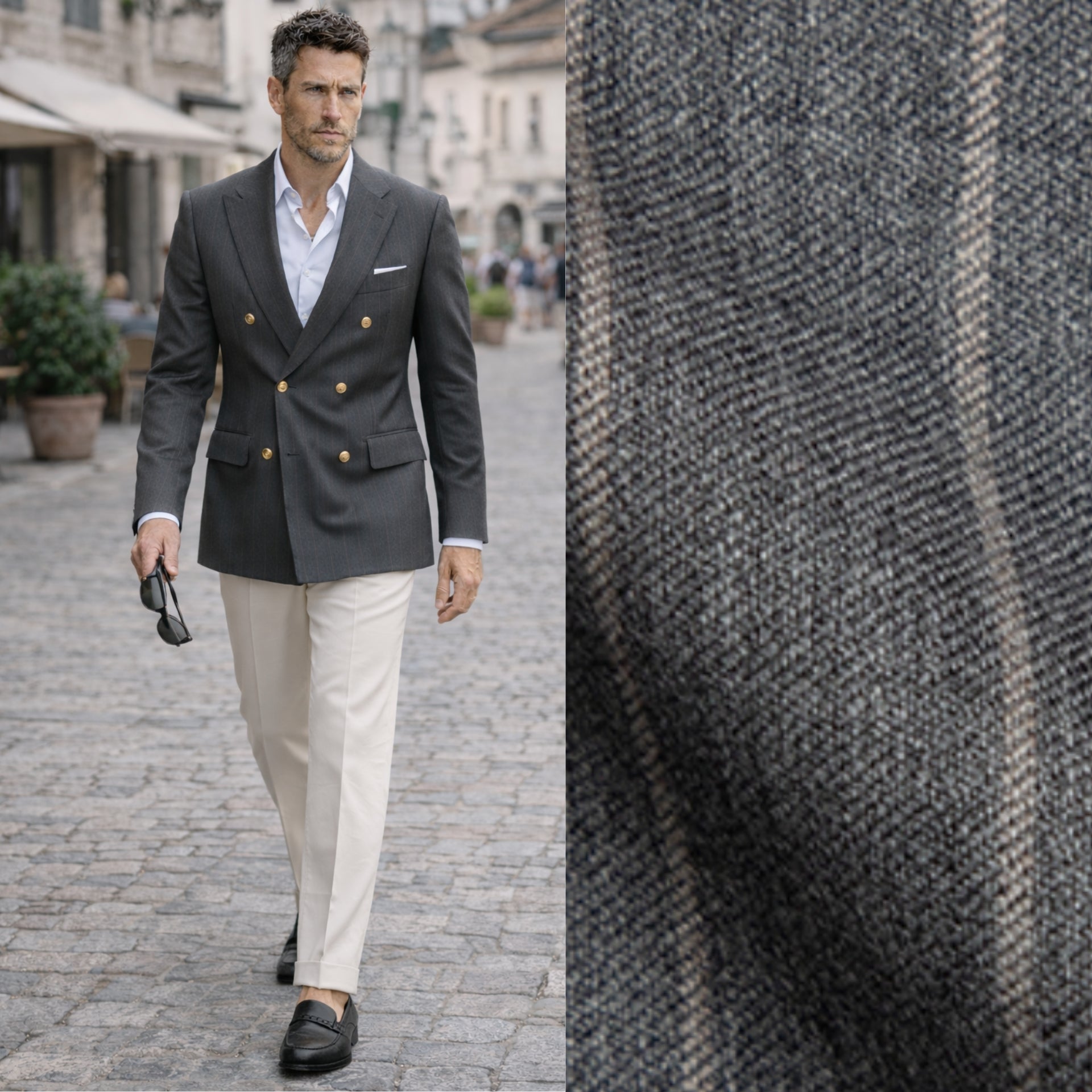 Veste croisée en mérinos Alfred, ligne Heritage