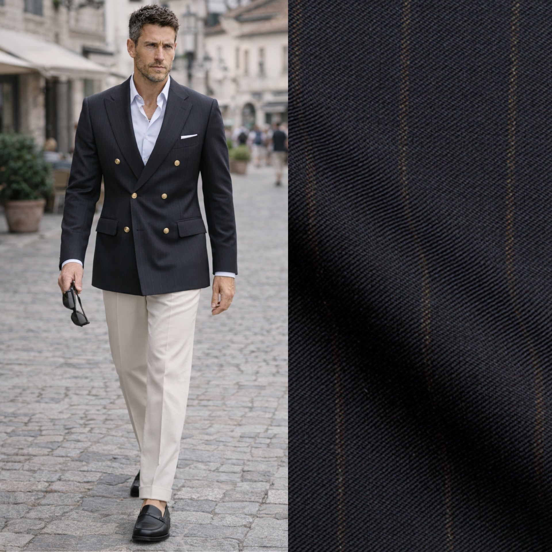 Veste croisée en mérinos Alfred, ligne Heritage