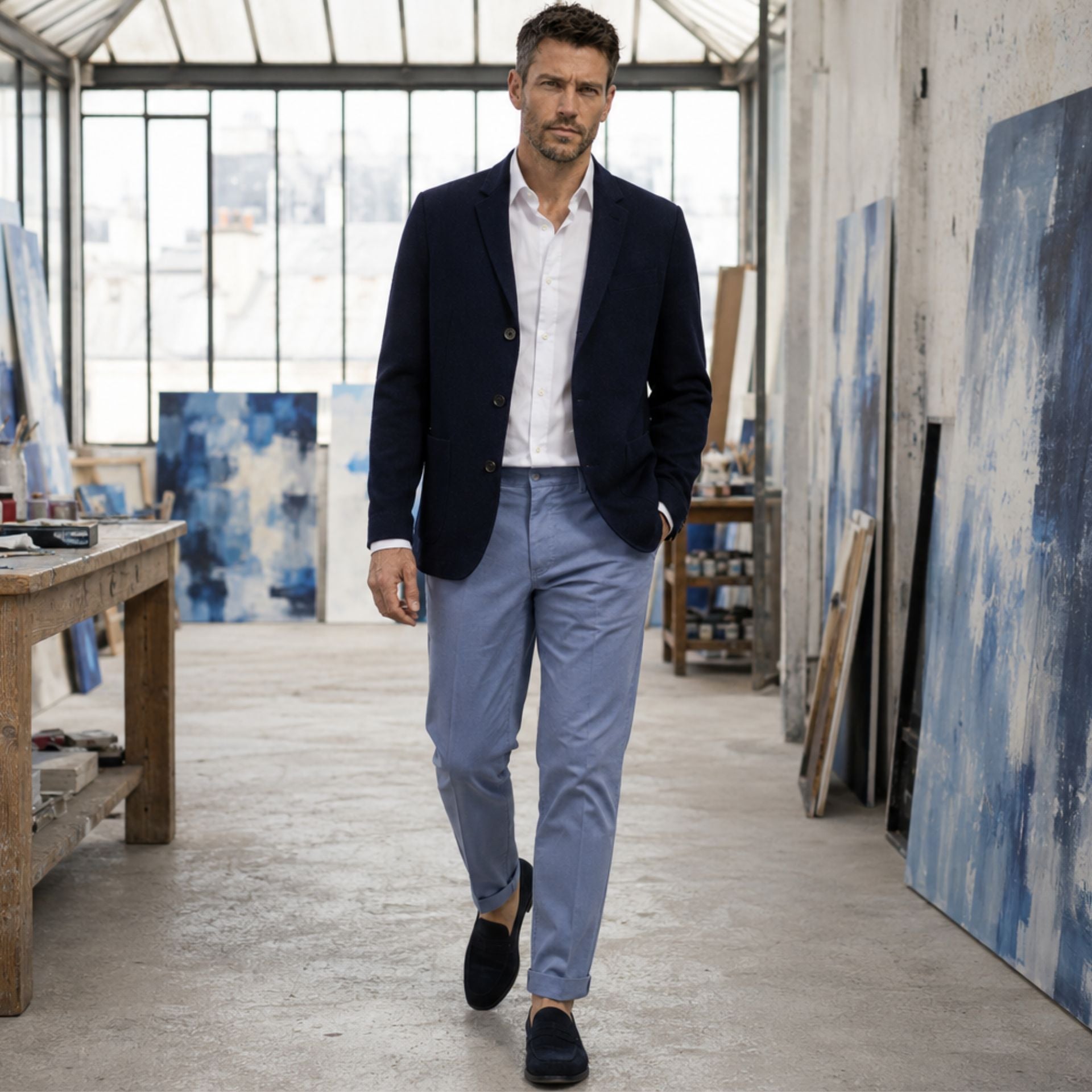 Hopper merino wool painter's jacket, 4 buttons