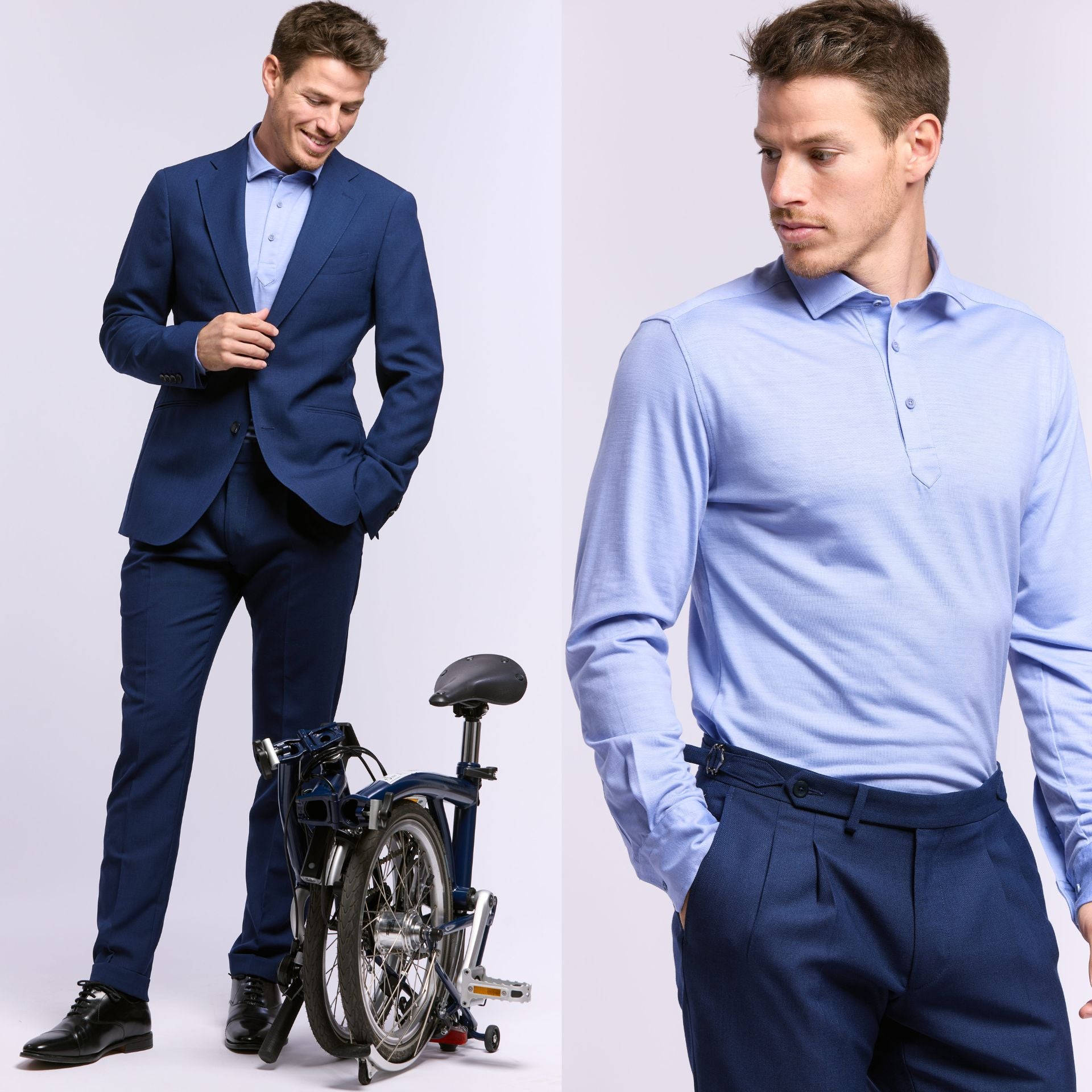 Poloshirt infroissable merinos Pyla_bleu_ciel_Wolbe 