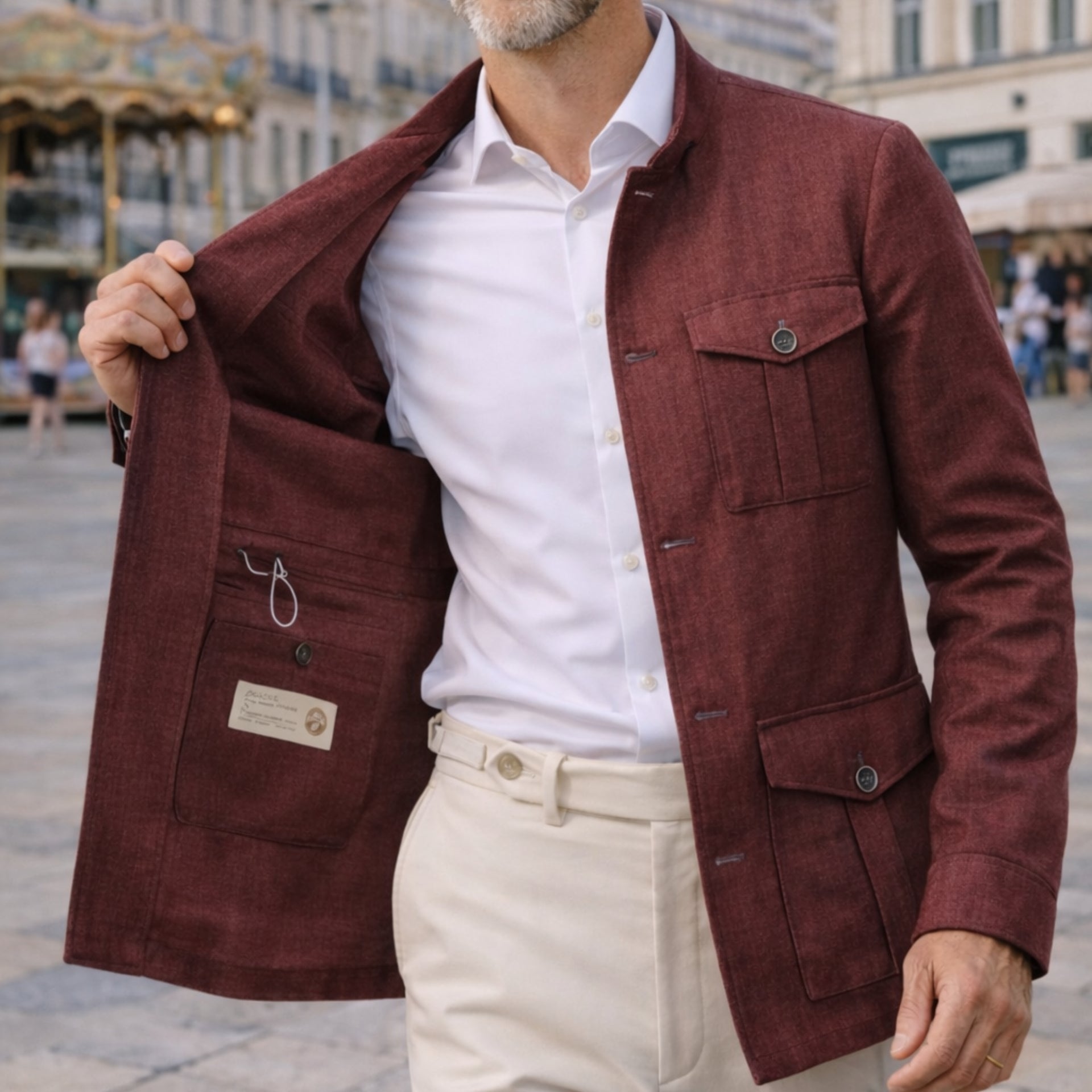 Saharan jacket, 100% twisted wool, Hoggar