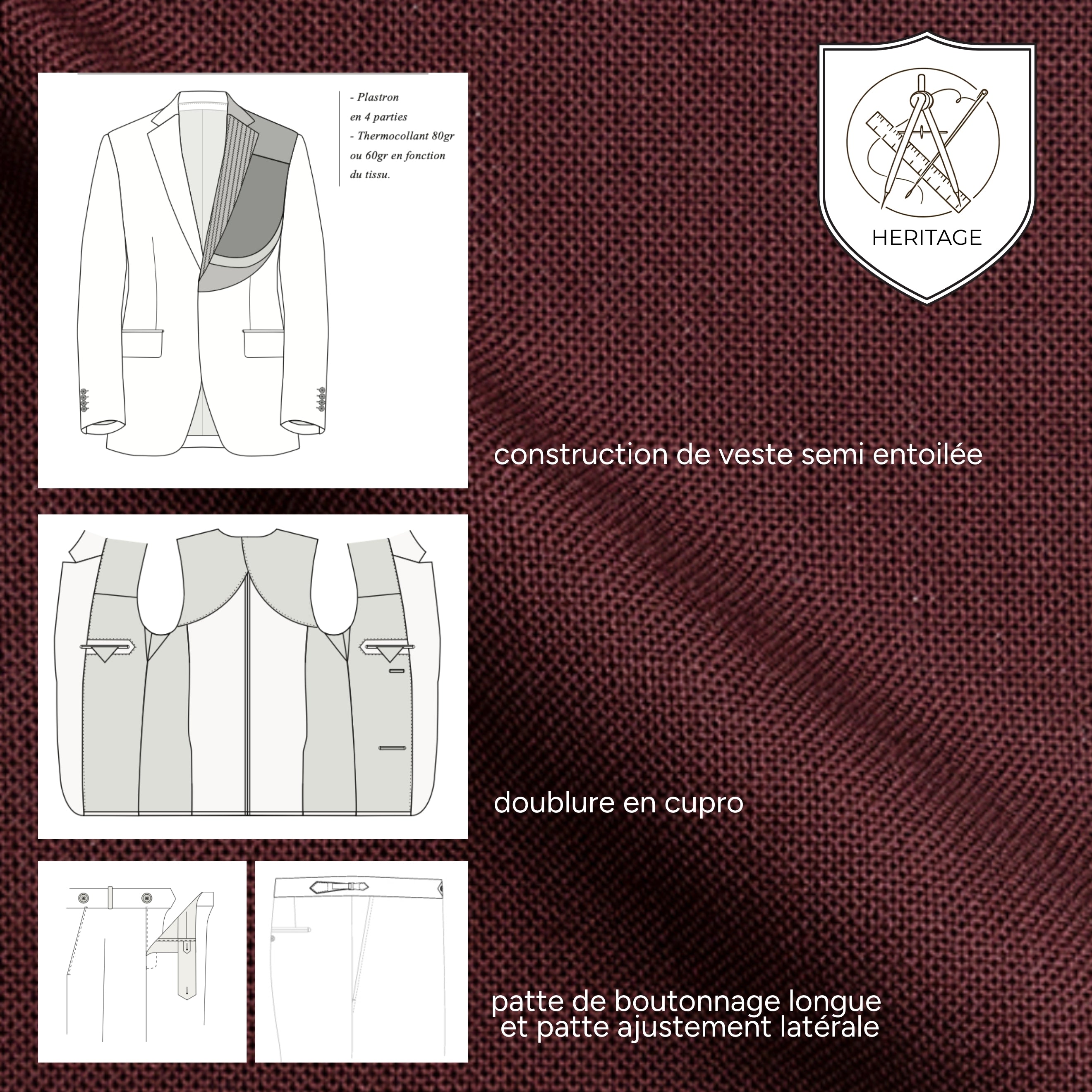 Costume en Twisted Wool, ligne Héritage