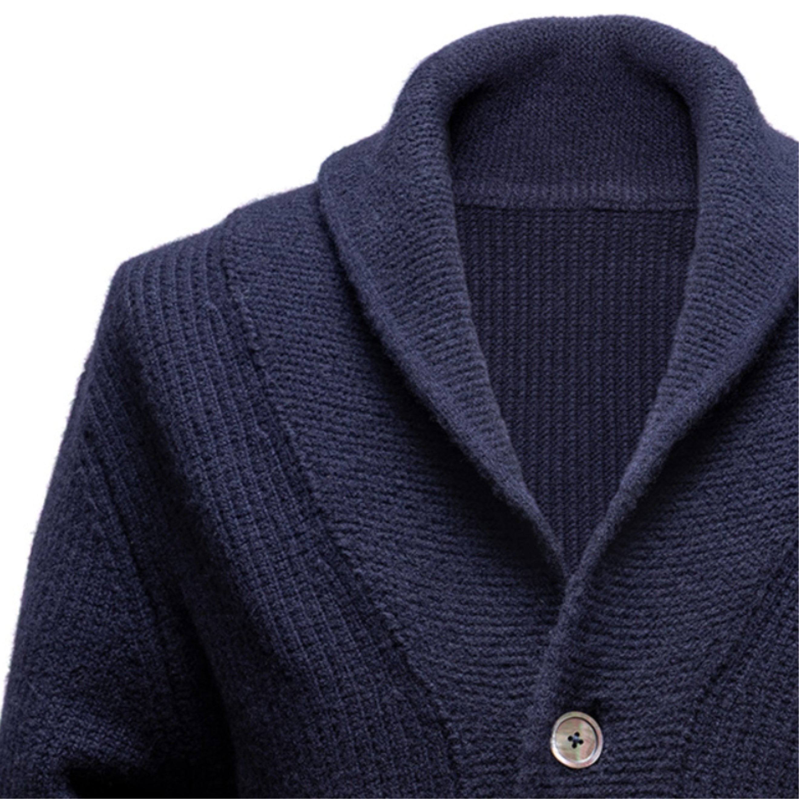 Cardigan col châle en laine d'agneau merinos