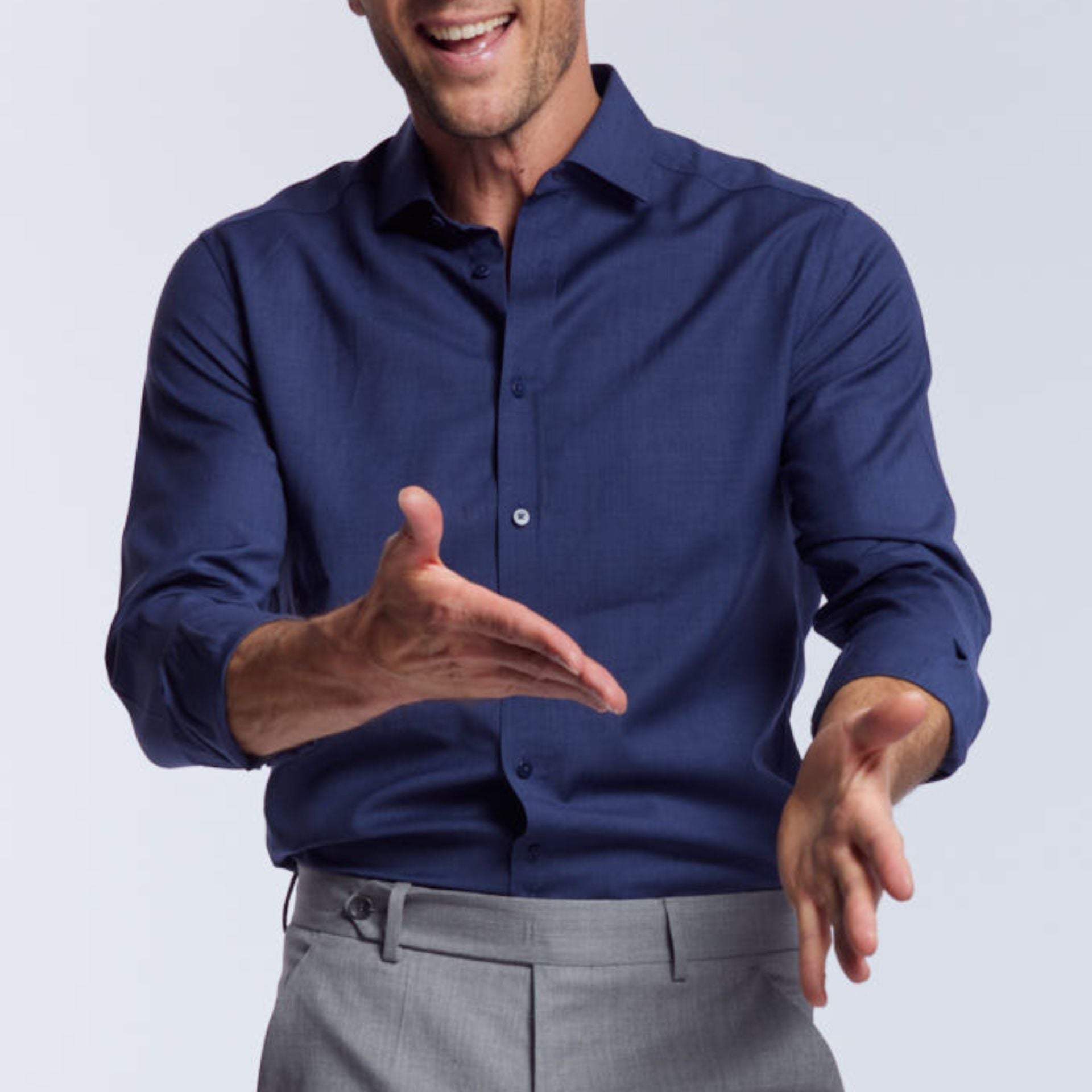 chemise 72 h Wolbe merinos antitranspirante biella bleu minuit