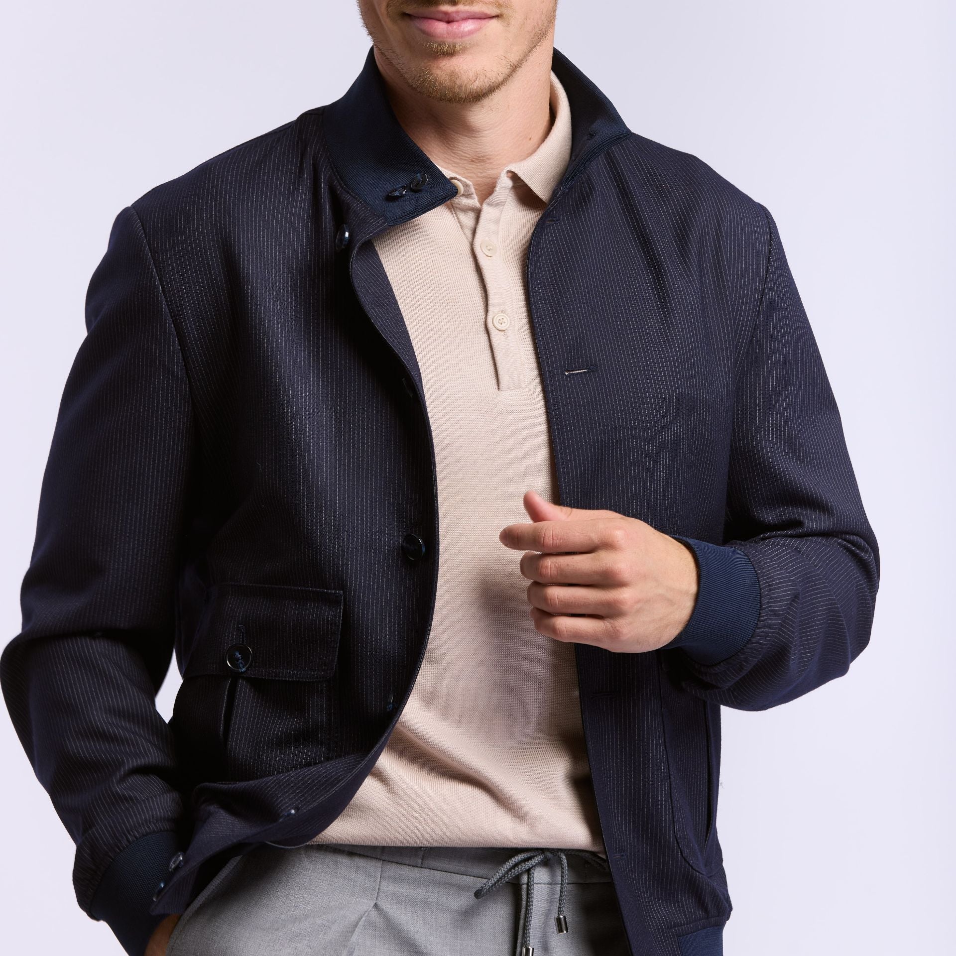 pull merinos col polo Amsterdam sable Wolbe