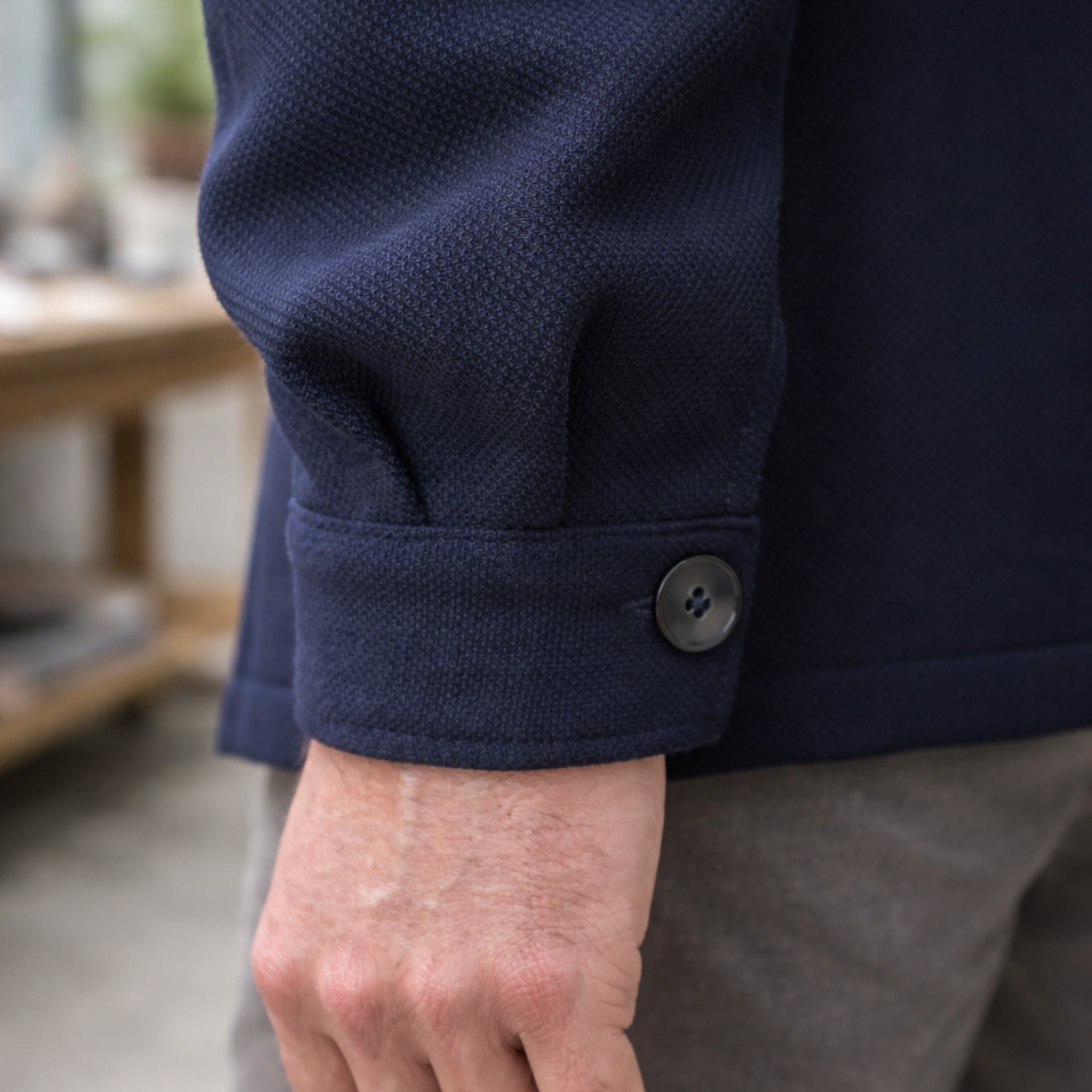 Veste de peintre Hopper en merinos, 4 boutons