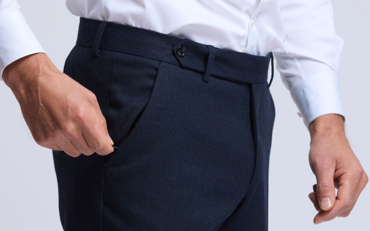 city pant flanelle Frison bleu Wolbe H