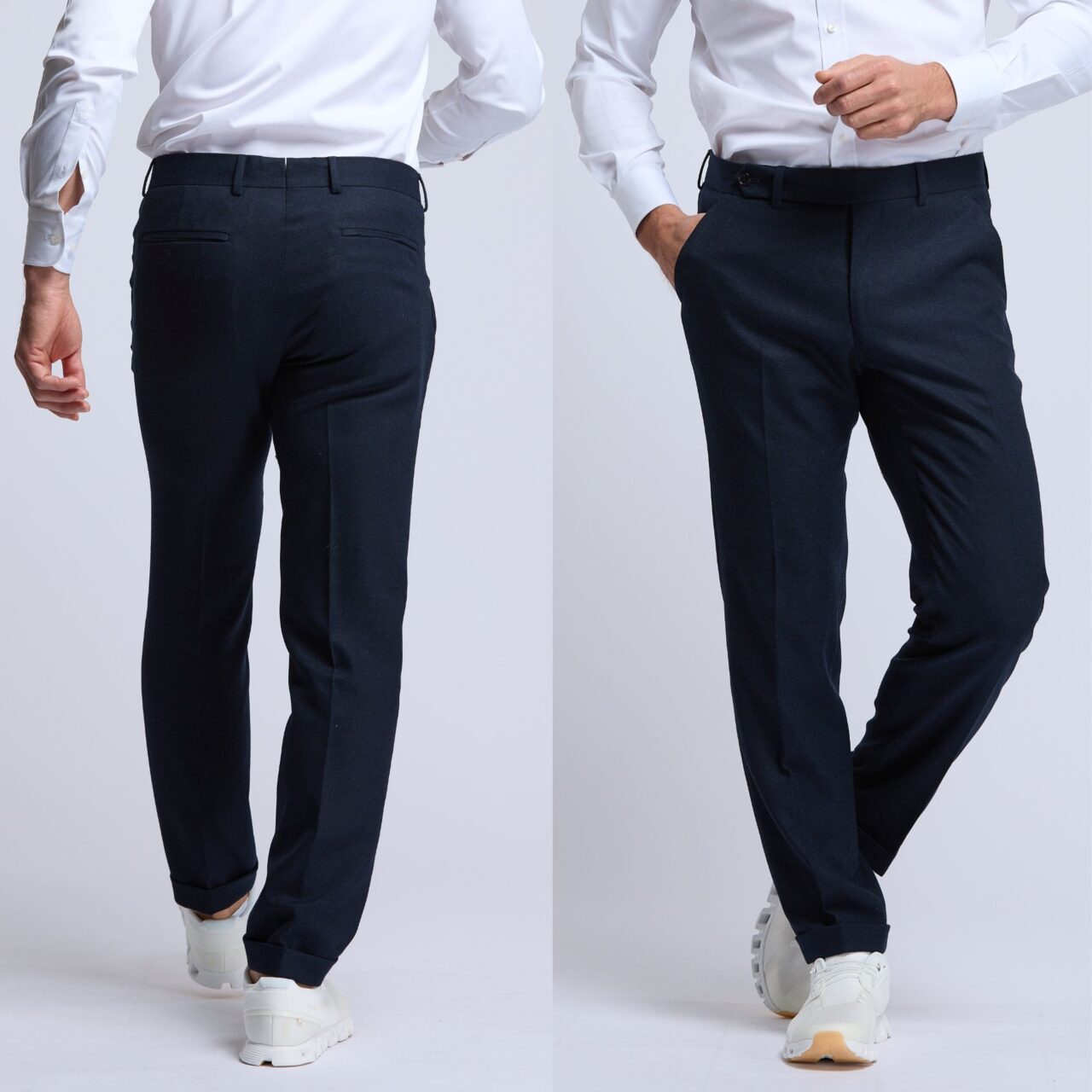 city pant flanelle Frison bleu Wolbe C