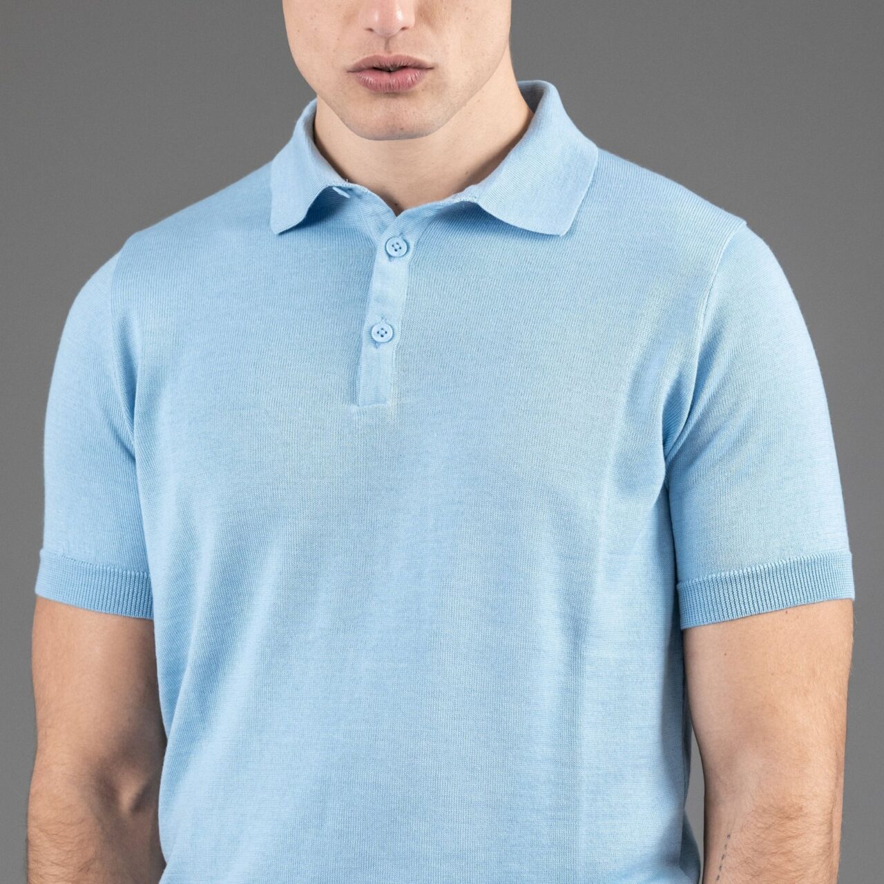 polo Arguin 4 saisons merinos bleu Wolbe