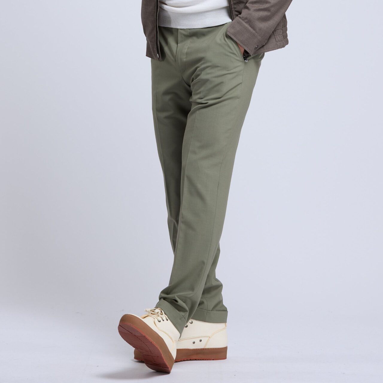 pantalon Ultim amande en combat wool Wolbe