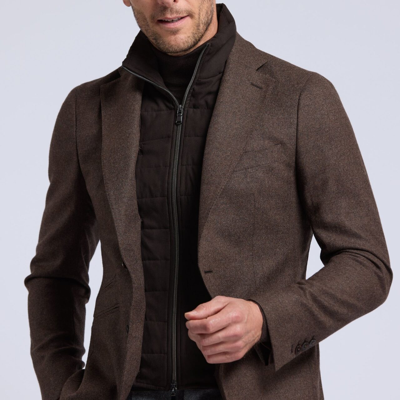 Veste Andrea en flanelle avec plastron amovible Wolbe