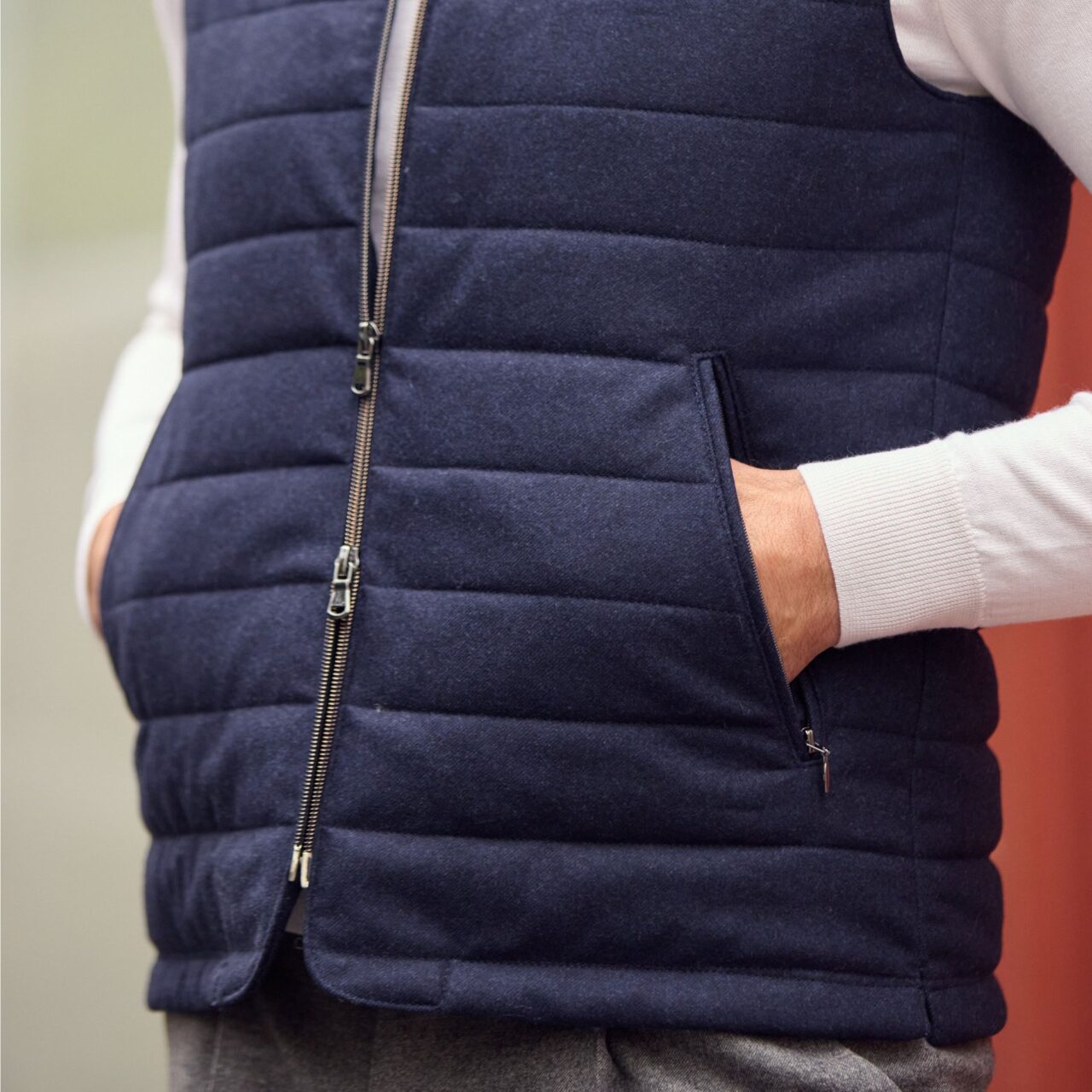 Body warmer Bellevarde bleu Wolbe en flanelle